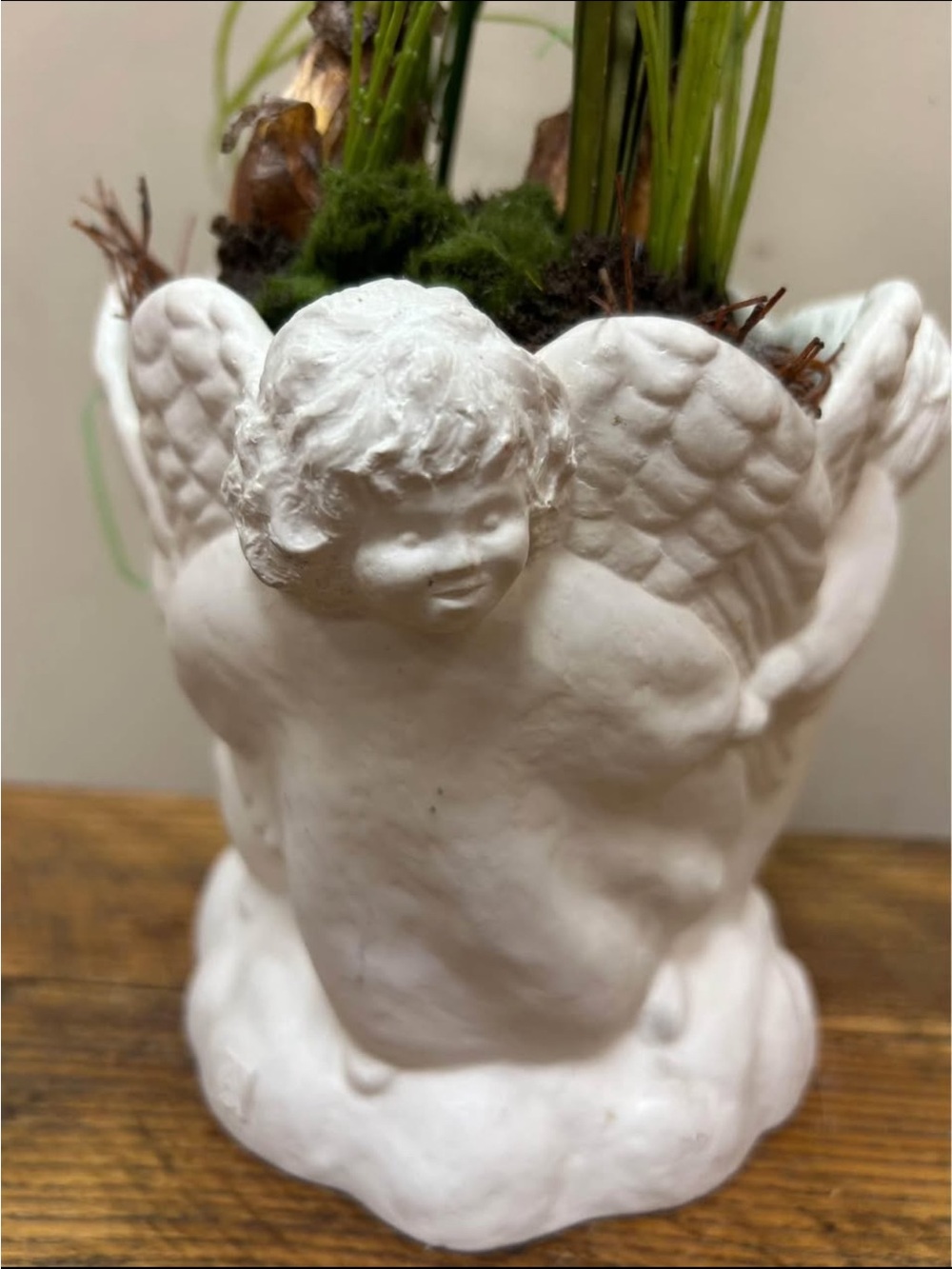 Sweet White Cherub 👼Angel Planter - Decorative Home Accent